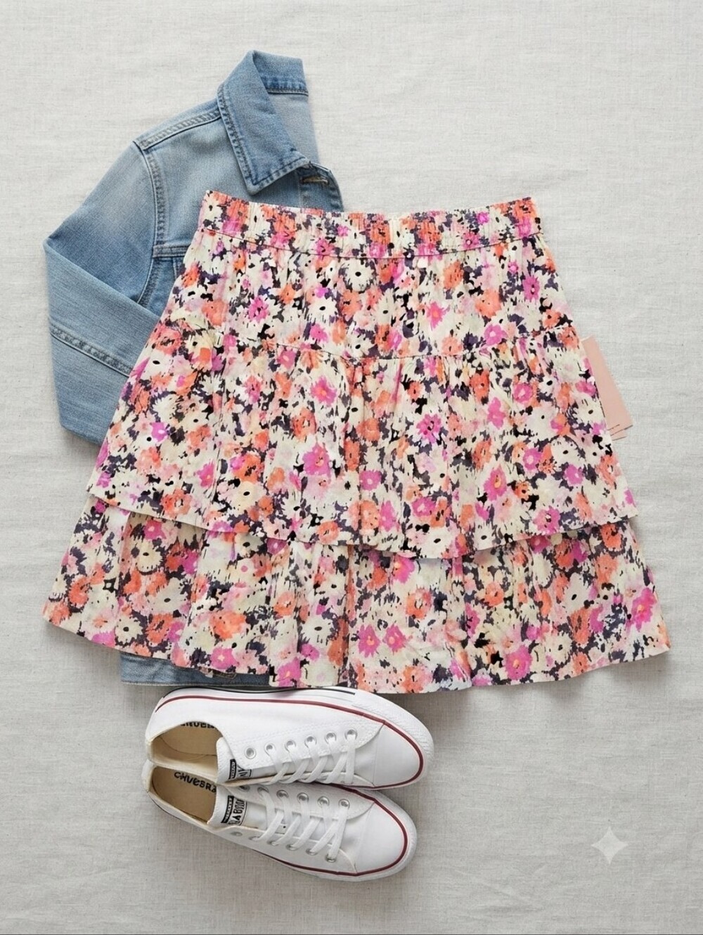 Universal Thread Floral Tiered Skirt